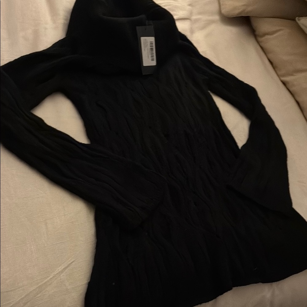 EGO Black Cable-Knit Turtleneck Sweater